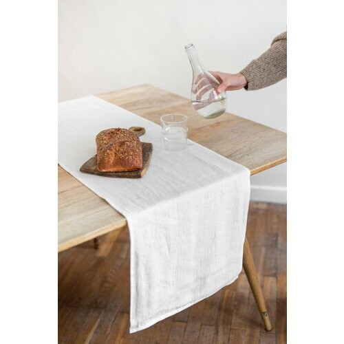 AmourLinen unisex vegan Linnen Tafelloper In Wit Tweedehands