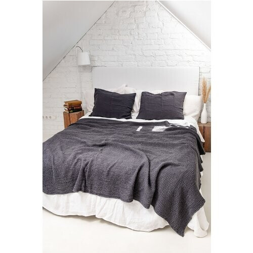 AmourLinen unisex vegan Linnen Wafeldeken Houtskoolgrijs Tweedehands