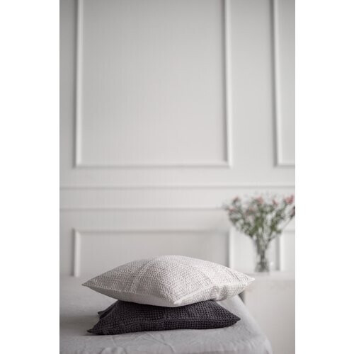 AmourLinen unisex vegan Linnen Wafelkussensloop Houtskoolgrijs Tweedehands