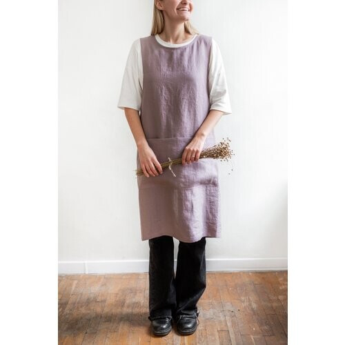 AmourLinen unisex vegan Schort Linnen Dusty Lavender Tweedehands
