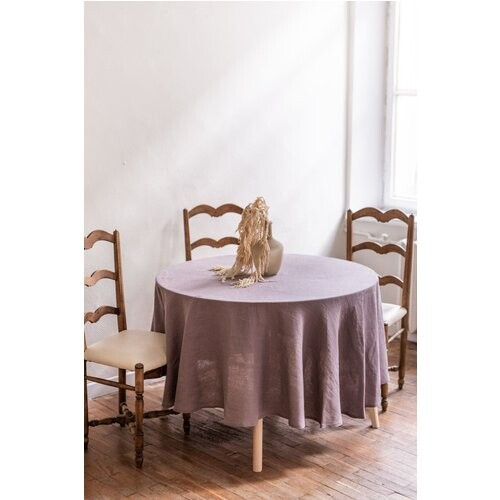 AmourLinen unisex vegan Tafelkleed Rond Dusty Lavendel Paars Tweedehands