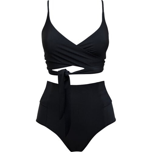 Anekdot dames vegan Bikini Set Zwart / Lin + Bow-Back Tweedehands