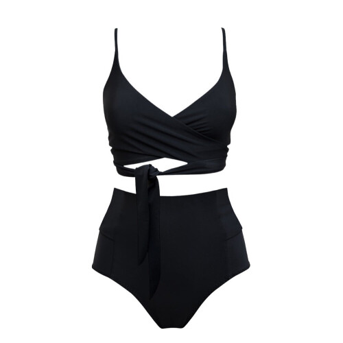 Anekdot dames vegan Bikini Set Zwart / Lin + Bow-Back Tweedehands
