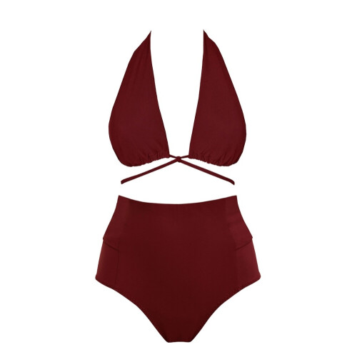 Anekdot dames vegan Bikini Versatile + Bow-Back Merlot Tweedehands