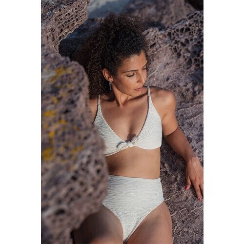 Anekdot dames vegan Jacquard Leona + Skyline High Bikini Set Off White Tweedehands