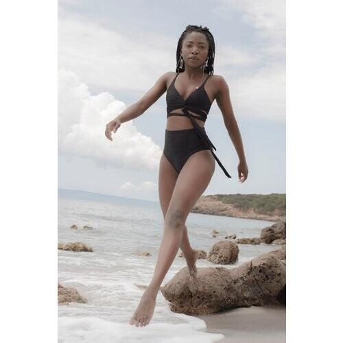 Anekdot dames vegan Jacquard Lin + Core High Zwart Tweedehands