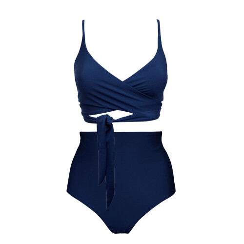 Anekdot dames vegan Lin + Core High Bikini Set Navy Tweedehands