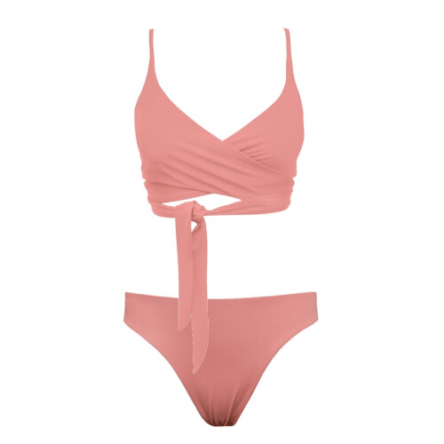 Anekdot dames vegan Lin + Skyline Slim Bikini Set Blush Roze Tweedehands