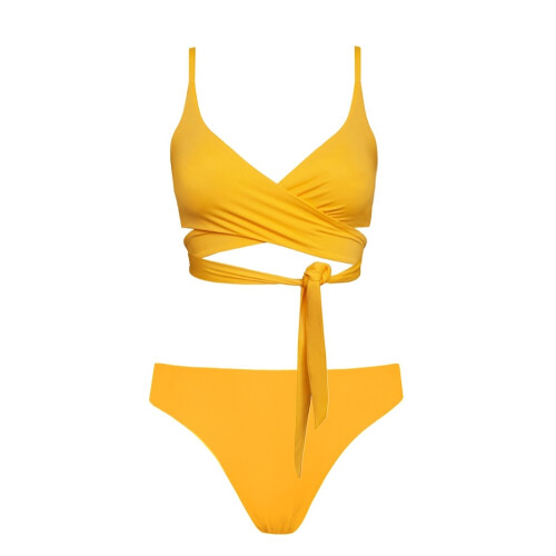 Anekdot dames vegan Lin + Skyline Slim Bikini Set Geel Tweedehands