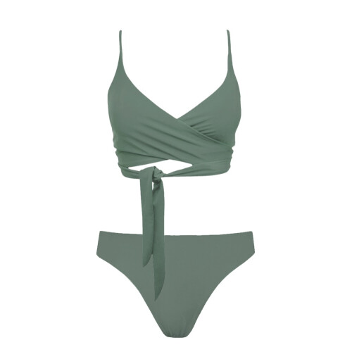 Anekdot dames vegan Lin + Skyline Slim Bikini Set Sage Tweedehands