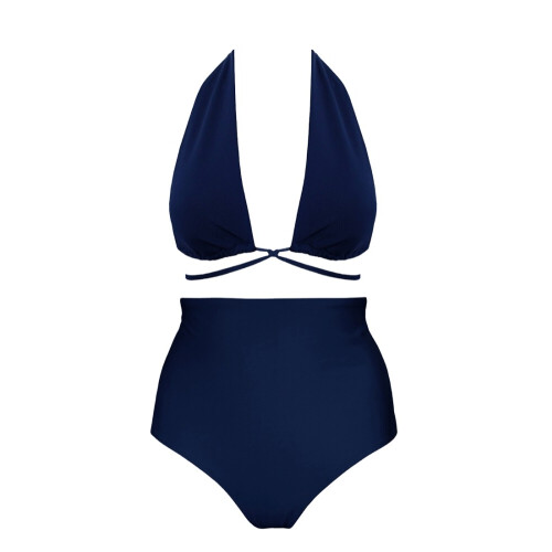 Anekdot dames vegan Versatile + Core High Bikini Set Navy Tweedehands