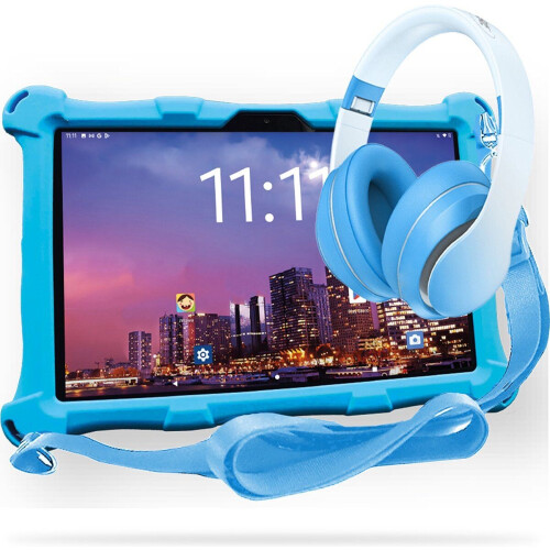 AngelTech XL PRO II - Kindertablet 10 inch - Over-Ear Kinderkoptelefoon - Blauw Tweedehands