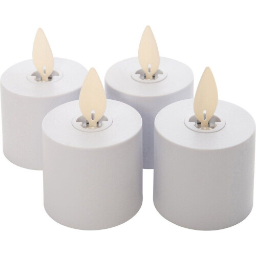 Anna’s Collection LED-theelichten - Set van 4 - Afstandsbediening - Wit (set van 4)