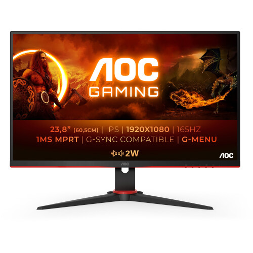 AOC 24G2SPAE - Gaming Monitor - 165Hz 1ms FreeSync G-Sync - Rood Zwart Tweedehands