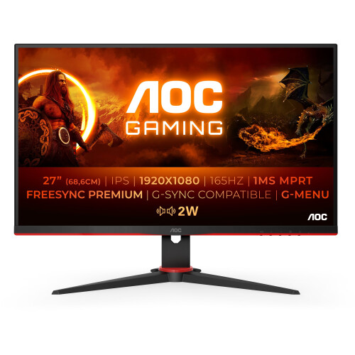 AOC 27G2SPAE - Gaming Monitor - 165Hz 1ms - Zwart
