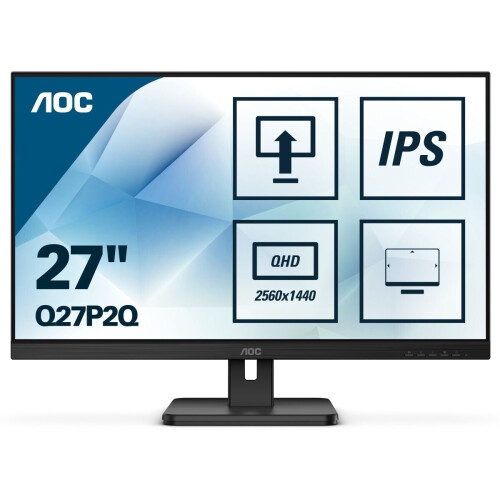 AOC Q27P2Q - Monitor - Quad HD 27"75 Hz - Zwart Tweedehands