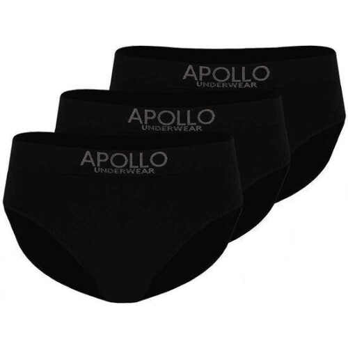 Apollo heren slips - ondergoed - comfortabele pasvorm - zwart (3-pack)