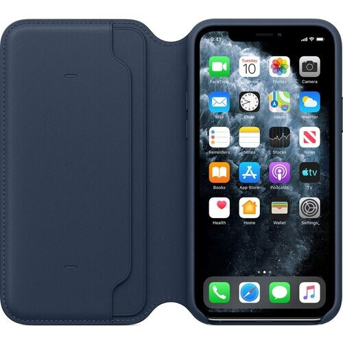 Refurbished Apple Leather Folio iPhone 11 Pro Leather Folio - Leer Blauw Tweedehands