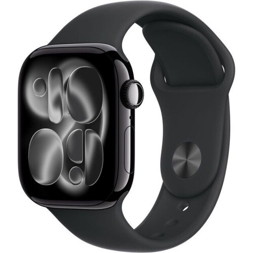 Apple Watch 11 - Wifi - 42mm - Jet Black Aluminium Case with Black Sport Band - S/M