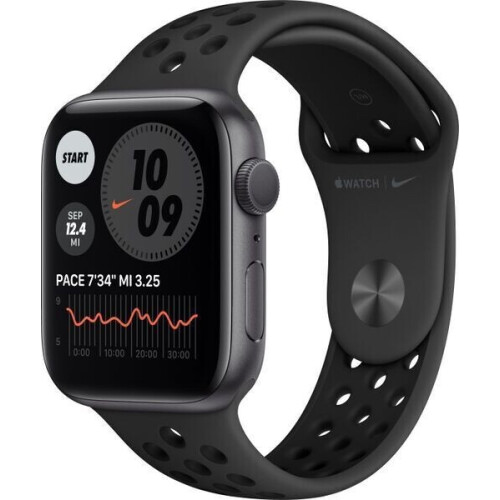 Apple Watch Nike Series 6 Aluminium 40 mm (2020) - GPS + Cellular - Spacegrijs - Sportband zwart