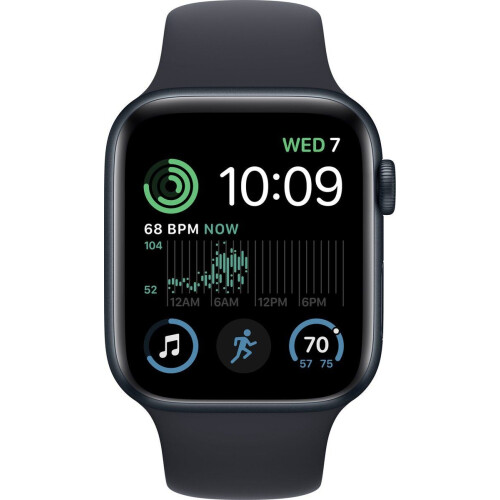 Apple Watch SE (2022) - Smartwatch - 44 mm - Gezondheidsmonitoring - Middernacht Aluminium