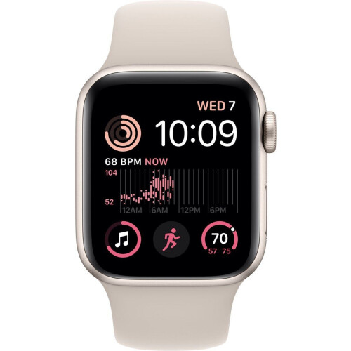 Apple Watch SE (2022) - Smartwatch - Gezondheidsmonitoring en valdetectie - Sterrenlicht Aluminium
