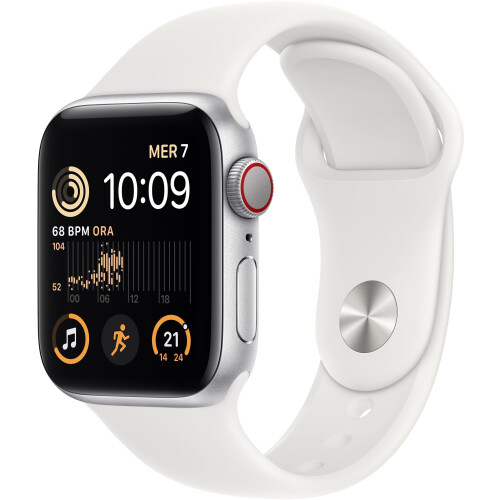 Apple Watch SE (2022) - Smartwatch - GPS + Cellular - Zilver (Wit)