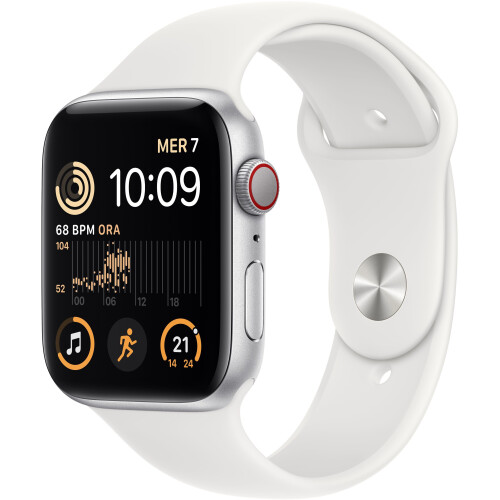 Apple Watch SE (2022) - Smartwatch - GPS + Cellular - Zilver (Wit) Tweedehands