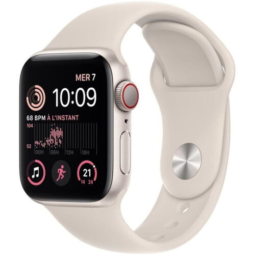 Apple Watch SE Series 2 - 44mm - Aluminium - Sterrenlicht - GPS + Cellular Tweedehands