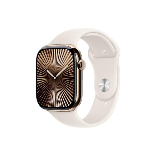 Apple Watch Series 10 - 46mm - Titanium - Goud - GPS + Cellular Tweedehands