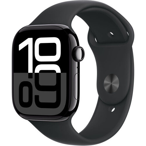 Apple Watch Series 10 - Smartwatch - 46mm GPS Aluminium Sportbandje M/L Zwart