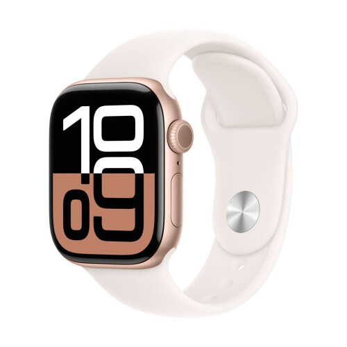 Apple Watch Series 10 - Smartwatch - 46mm - Rose Gouden Aluminium Case met Light Blush Sportbandje M/L Tweedehands