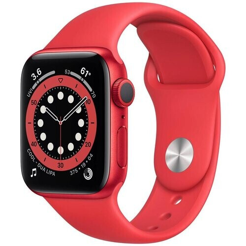 Refurbished Apple Watch (Series 6) 2020 GPS 40 mm - Aluminium Rood - Sportbandje Rood Tweedehands