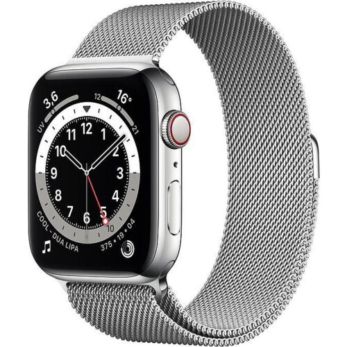 Apple Watch Series 6 (2020) - GPS + 4G - 44mm Roestvrij Staal - Milanese Loop band Tweedehands