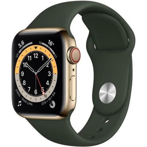 Apple Watch Series 6 - Smartwatch - GPS + Cellular - Goud (Groen) Tweedehands