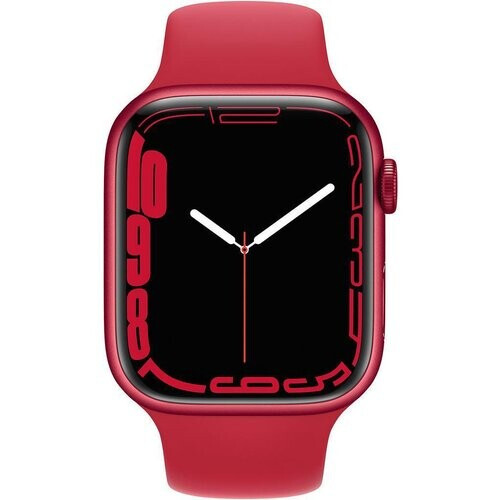 Refurbished Apple Watch (Series 7) 2021 GPS 45 mm - Aluminium Rood - Sportbandje Rood Tweedehands