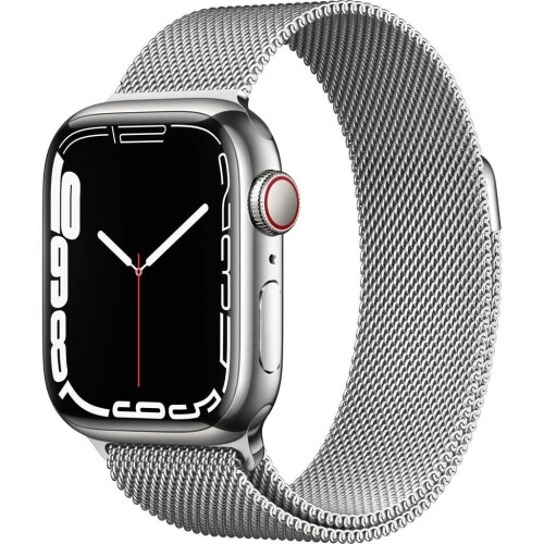 Apple Watch Series 7 - 41mm - Roestvrij staal - Zilver - GPS + Cellular Tweedehands