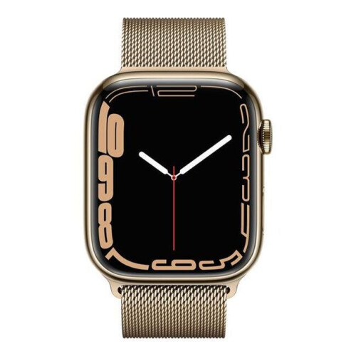 Apple Watch Series 7 - 45mm Cellular Roestvrij Staal - GPS 4G Simlockvrij - Goud Tweedehands