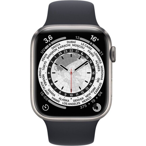 Apple Watch Series 7 - Edition - GPS + Cellular - 45 mm - Titanium - Midnight Sport Band Tweedehands