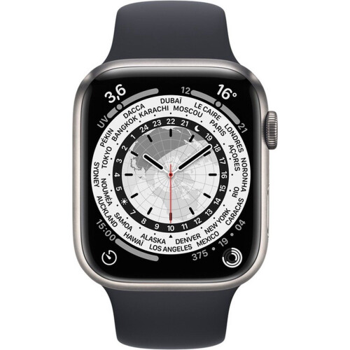 Apple Watch Series 7 - Edition - Titanium - GPS + Cellular - 45 mm - Midnight Sport Band Tweedehands
