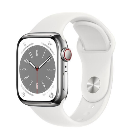 Apple Watch Series 8 - 41mm - Roestvrij staal - Zilver - GPS + Cellular Tweedehands
