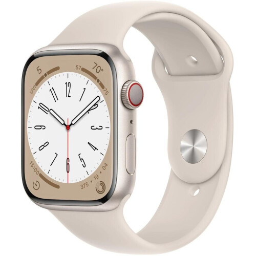 Apple Watch Series 8 - 45mm - Aluminium - Sterrenlicht - GPS + Cellular Tweedehands
