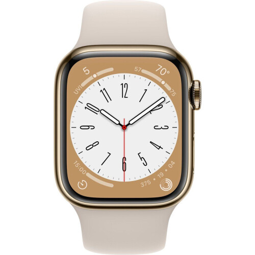 Apple Watch Series 8 - 4G - 45mm - Always-on display - Goud Roestvrijstaal Tweedehands