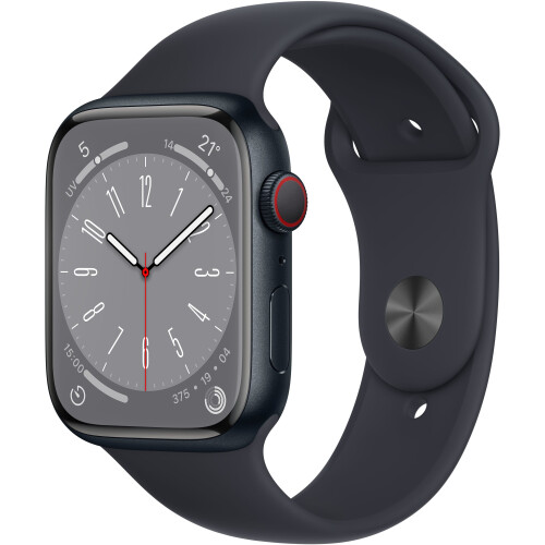 Apple Watch Series 8 - Smartwatch - 45mm GPS + Cellular - Zwart