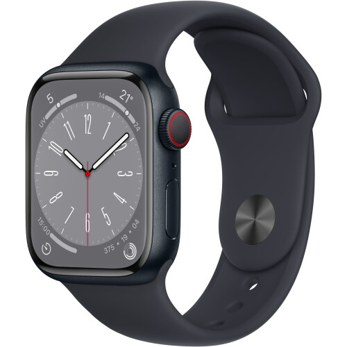 Apple Watch Series 8 - Smartwatch - GPS + Cellular - 41mm - Zwart Tweedehands