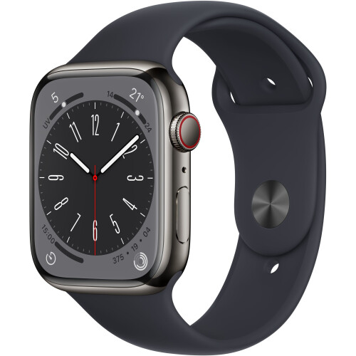 Apple Watch Series 8 - Smartwatch - GPS + Cellular - 45mm - RVS - Grafiet