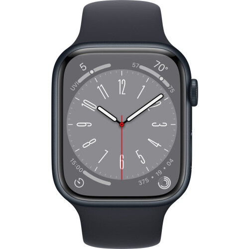 Apple Watch Series 8 - Smartwatch - Temperatuurregistratie - 41mm - Middernacht Aluminium