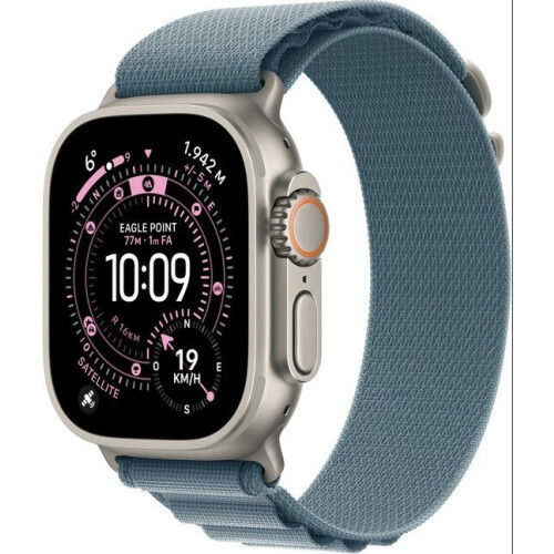 Apple Watch Ultra 3 - Wifi + 5G - 49 mm - Natural Titanium Case with Light Blue Alpine Loop - Medium