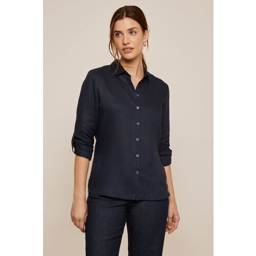 Arber Studio dames vegan Blouse Elm Donkerblauw Tweedehands