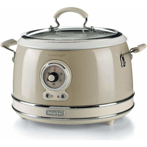 Ariete 2904/03 - Vintage Slowcooker&Rijstkoker - 3.5 Liter 700 Watt 5 functies Beige Tweedehands